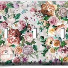 VICTORIAN FLORAL PATTERN ROSES PEONIES 3 GANG LIGHT SWITCH WALL PLATE ROOM DECOR