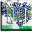 VINCENT VAN GOGH IRISES FLOWERS WHITE VASE 2 GFCI LIGHT SWITCH PLATES ROOM DECOR VINCENT VAN GOGH IRISES FLOWERS WHITE VASE 2 GFCI LIGHT SWITCH PLATES ROOM DECOR