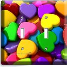 COLORFUL 3D HEARTS ROMANTIC LIGHT SWITCH 2 GANG WALL PLATE BEDROOM ROOM HD DECOR COLORFUL 3D HEARTS ROMANTIC LIGHT SWITCH 2 GANG WALL PLATE BEDROOM ROOM HD DECOR