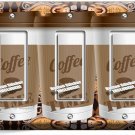 COFFEE TIME PAPER CUP LIGHT SWITCH 3 GFCI PLATE ROOM KITCHEN CAFE SHOP ART DECOR