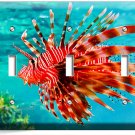 TROPICAL SEA LION FISH LIGHT SWITCH 3 GANG PLATE LIONFISH AQUARIUM ROOM HD DECOR TROPICAL SEA LION FISH LIGHT SWITCH 3 GANG PLATE LIONFISH AQUARIUM ROOM HD DECOR