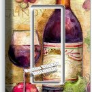 BURGUNDY RED WINE GLASS BOTTLE GRAPES 1 GFI LIGHT SWITCH PLATE KITCHEN ART DECOR