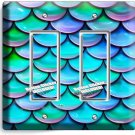 MERMAID TAIL FISH SCALES PATTERN 2 GFCI LIGHT SWITCH WALL PLATES ROOM HOME DECOR