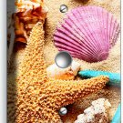 SEA SHELS STARFISH BEACH SAND LIGHT DIMMER CABLE PLATE BATHROOM SHOWER ART DECOR SEA SHELS STARFISH BEACH SAND LIGHT DIMMER CABLE PLATE BATHROOM SHOWER ART DECOR