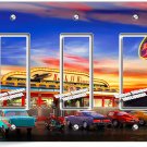 RETRO 50'S DINER CARS NEON LIGHTS LIGHT SWITCH 3 GFCI WALL PLATE ROOM HOME DECOR RETRO 50'S DINER CARS NEON LIGHTS LIGHT SWITCH 3 GFCI WALL PLATE ROOM HOME DECOR