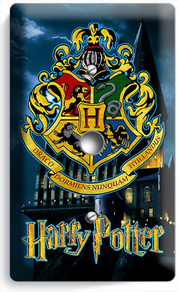 HARRY POTTER HOGWARTS CASTLE COAT OF ARMS LIGHT DIMMER CABLE WALL PLATE ...