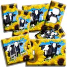 HOLSTEIN COW YELLOW SUNFLOWERS LIGHT SWITCH OUTLET WALL PLATE ROOM COUNTRY DECOR HOLSTEIN COW YELLOW SUNFLOWERS LIGHT SWITCH OUTLET WALL PLATE ROOM COUNTRY DECOR