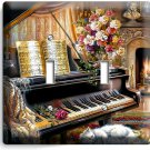GRAND PIANO KEYS BEETHOVEN FLOWERS VASE CAT 2 GANG LIGHT SWITCH PLATE ROOM DECOR