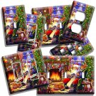 SANTA CLAUS RETRO CHRISTMAS TREE FIREPLACE LIGHT SWITCH OUTLET WALL PLATE DECOR SANTA CLAUS RETRO CHRISTMAS TREE FIREPLACE LIGHT SWITCH OUTLET WALL PLATE DECOR