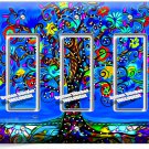 BLUE MEXICAN TREE OF LIFE FOLK ART 3 GFCI LIGHT SWITCH WALL PLATES BEDROOM DECOR BLUE MEXICAN TREE OF LIFE FOLK ART 3 GFCI LIGHT SWITCH WALL PLATES BEDROOM DECOR