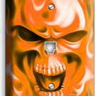 ORANGE FLAMES BURNING SKULL PHONE TELEPHONE WALL PLATE COVER BIKER CAVE DECOR