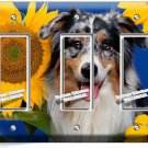 COLLIE DOG IN SUNFLOWERS LIGHT SWITCH 3 GFCI WALL COVER GROOMING PET SALON DECOR COLLIE DOG IN SUNFLOWERS LIGHT SWITCH 3 GFCI WALL COVER GROOMING PET SALON DECOR