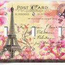 RETRO EIFFEL TOWER FLOWERS PARIS LOVE POST CARD 3 GANG LIGHT SWITCH PLATES DECOR
