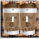 COFFEE TIME PAPER CUP LIGHT SWITCH 2 GANG PLATE ROOM KITCHEN CAFE SHOP ART DECOR COFFEE TIME PAPER CUP LIGHT SWITCH 2 GANG PLATE ROOM KITCHEN CAFE SHOP ART DECOR