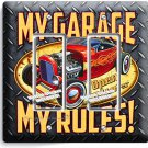 MY GARAGE RULES HOT ROD CAR 2 GFCI LIGHT SWITCH WALL PLATES ROOM MAN CAVE DECOR MY GARAGE RULES HOT ROD CAR 2 GFCI LIGHT SWITCH WALL PLATES ROOM MAN CAVE DECOR