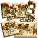 RUSTIC COUNTRY PINE CONES LIGHT SWITCH OUTLET WALL PLATES NEW KITCHEN ROOM DECOR