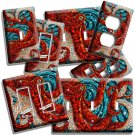 RED OCTOPUS OCEAN WORLD ABSTRACT MOSAIC LIGHT SWITCH OUTLET WALL PLATE ART DECOR RED OCTOPUS OCEAN WORLD ABSTRACT MOSAIC LIGHT SWITCH OUTLET WALL PLATE ART DECOR