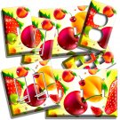 PEACHES STRAWBERRIES CHERRIES FRUIT LIGHT SWITCH OUTLET WALL PLATE KITCHEN DECOR