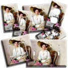 YOUNG VICTORIAN LADY PINK ROSES PORTRAIT LIGHT SWITCH OUTLET WALL PLATE ROOM ART