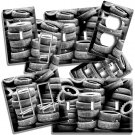 JUNK YARD USED CAR TIRES LIGHT SWITCH WALL PLATES OUTLET GARAGE URBAN ART DECOR JUNK YARD USED CAR TIRES LIGHT SWITCH WALL PLATES OUTLET GARAGE URBAN ART DECOR