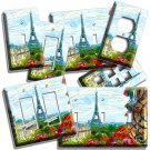 EIFFEL TOWER FLOWERS PARIS RETRO VINTAGE STYLE LIGHT SWITCH OUTLET PLATES DECOR EIFFEL TOWER FLOWERS PARIS RETRO VINTAGE STYLE LIGHT SWITCH OUTLET PLATES DECOR