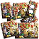 TUSCAN WINE BOTTLE RED POPPY FLOWERS LIGHT SWITCH OUTLET WALL PLATES KITCHEN ART TUSCAN WINE BOTTLE RED POPPY FLOWERS LIGHT SWITCH OUTLET WALL PLATES KITCHEN ART