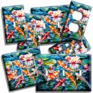 COLORFUL GOOD LUCK KOI FISH POND WATER LILY LIGHT SWITCH OUTLET WALL PLATE DECOR COLORFUL GOOD LUCK KOI FISH POND WATER LILY LIGHT SWITCH OUTLET WALL PLATE DECOR