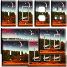 STARRY NIGHT MOON SKY OVER COUNTRY FARM LIGHT SWITCH OUTLET WALL PLATE ART DECOR