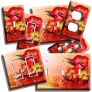 BEAUTIFUL RED POPPIES FLOWERS LIGHT SWITCH OUTLET WALL PLATE ROOM FLORAL DECOR