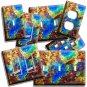 METAL RUST CORROSION RUSTIC BLUE PAINT PATINA LIGHT SWITCH OUTLET WALL HD PLATE