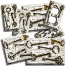 OLD RUSTIC VINTAGE KEYS LETTER LIGHT SWITCH OUTLET WALL PLATES RUSTIC ROOM DECOR