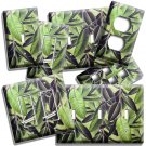 GREEN FICUS FLOWER HOUSE PLANT LIGHT SWITCH OUTLET WALL PLATES FLORAL HOME DECOR