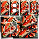 RED JUICY WATERMELON SLICES CUTTING BOARD LIGHT SWITCH OUTLET WALL PLATES DECOR RED JUICY WATERMELON SLICES CUTTING BOARD LIGHT SWITCH OUTLET WALL PLATES DECOR