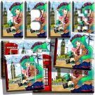 MANGA ANIME TOURIST GIRL LONDON ENGLAND BIG BAN LIGHT SWITCH OUTLET PLATES DECOR