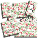PINK FLAMINGOS TROPICAL WATER FLOWERS LIGHT SWITCH OUTLET WALL PLATES ROOM DECOR