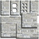 RUSTIC GRAY STACKED STONE LOOK LIGHT SWITCH OUTLET WALL PLATE KITCHEN HOME DECOR