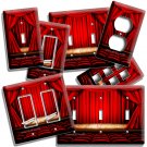RETRO MOVIE THEATRE RED CURTAINS LIGHT SWITCH OUTLET WALL PLATE HOME TV ROOM ART