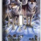 GRAY WOLFS MOON HOWLING WINTER FOREST SINGLE LIGHT SWITCH WALL PLATES HOME DECOR