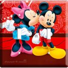 MICKEY MOUSE & MINNIE KISSING DOUBLE LIGHT SWITCH WALL PLATE COVER BABY ROOM ART