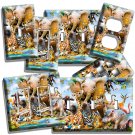 CUTE JUNGLE ANIMALS LIGHT SWITCH OUTLET WALL PLATES BABY NURSERY ROOM ART DECOR