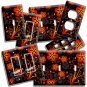 VIBRANT FLOWERS ON BLACK LIGHT SWITCH OUTLET WALL PLATE FLORAL ART HD ROOM DECOR