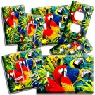 TROPICAL AMAZON RED BLUE MACAW BIRDS LIGHT SWITCH OUTLET WALL PLATES ROOM DECOR TROPICAL AMAZON RED BLUE MACAW BIRDS LIGHT SWITCH OUTLET WALL PLATES ROOM DECOR