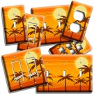 PARADISE ROMANTIC VACATION SUNSET PALM BEACH LIGHT SWITCH OUTLET ART WALL PLATES