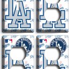 LOS ANGELES DODGERS BASEBALL TEAM LIGHT SWITCH 3 OUTLET PLATE SET ROOM ART DECOR