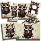 I LOVE COFFEE BEANS OWL LIGHT SWITCH OUTLET WALL PLATES KITCHEN DINING ROOM CAFE I LOVE COFFEE BEANS OWL LIGHT SWITCH OUTLET WALL PLATES KITCHEN DINING ROOM CAFE