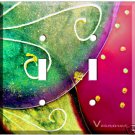 GREEN BUTTERFLY WINGS CUSTOM DESIGN DOUBLE LIGHT SWITCH COVER PLATES ROOM DECOR