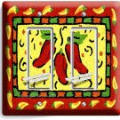 HOT RED CHILI PEPPERS LIGHT SWITCH 2 GFCI WALL PLATE SOUTHWESTERN ROOM ART DECOR HOT RED CHILI PEPPERS LIGHT SWITCH 2 GFCI WALL PLATE SOUTHWESTERN ROOM ART DECOR