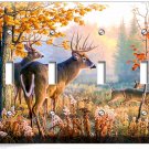 WHITETAIL DEER BUCK AUTUMN FOREST QUAD LIGHT SWITCH WALL PLATES WOOD CABIN DECOR WHITETAIL DEER BUCK AUTUMN FOREST QUAD LIGHT SWITCH WALL PLATES WOOD CABIN DECOR