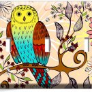 COLORFUL OWL TREE FLOWERS 3G LIGHT SWITCH WALL PLATE BABY NURSERY ROOM ART DECOR