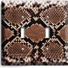 ANIMAL PRINT SNAKE SKIN SCALES DOUBLE LIGHT SWITCH WALL PLATES EXOTIC ROOM DECOR